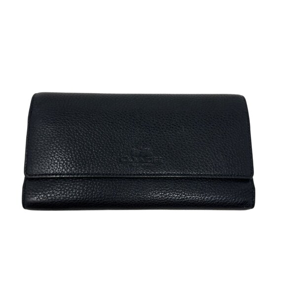Coach Soft Pebble Leather Trifold Wallet - Picture 1 of 11